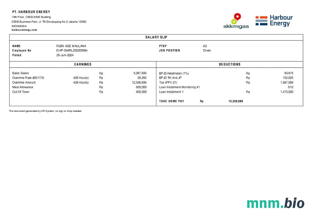 Szablon poślizgu wynagrodzenia Harbour Energy w formatach Word i PDF, 3